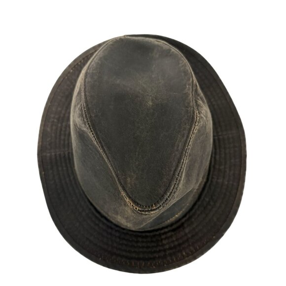 Stetson Mens Size XL Brown Leather Fedora Hat Vintage - Picture 7 of 11